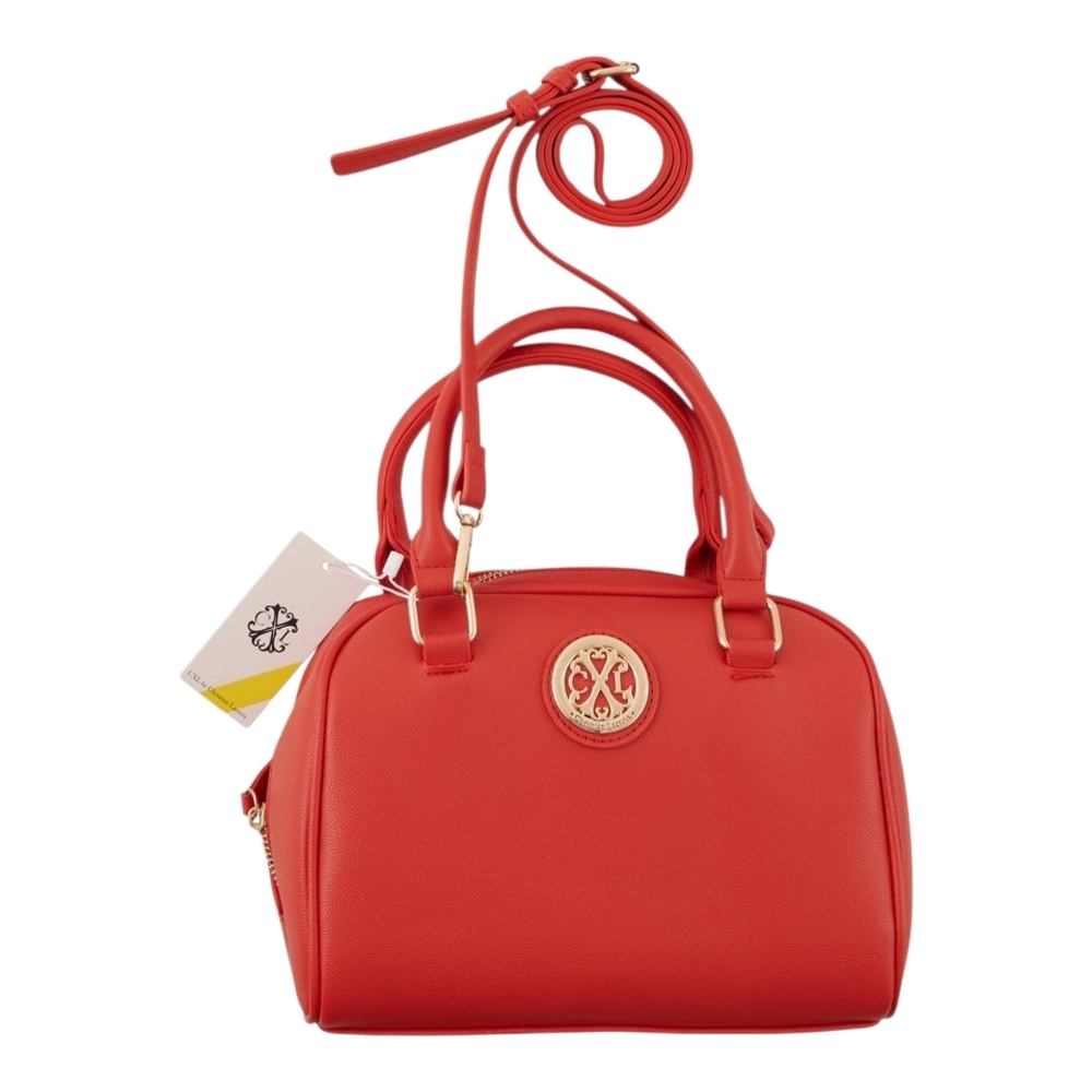 CXL by Christian Lacroix NERI Caviar Structured Satchel Red w/ Gold Accents NWT